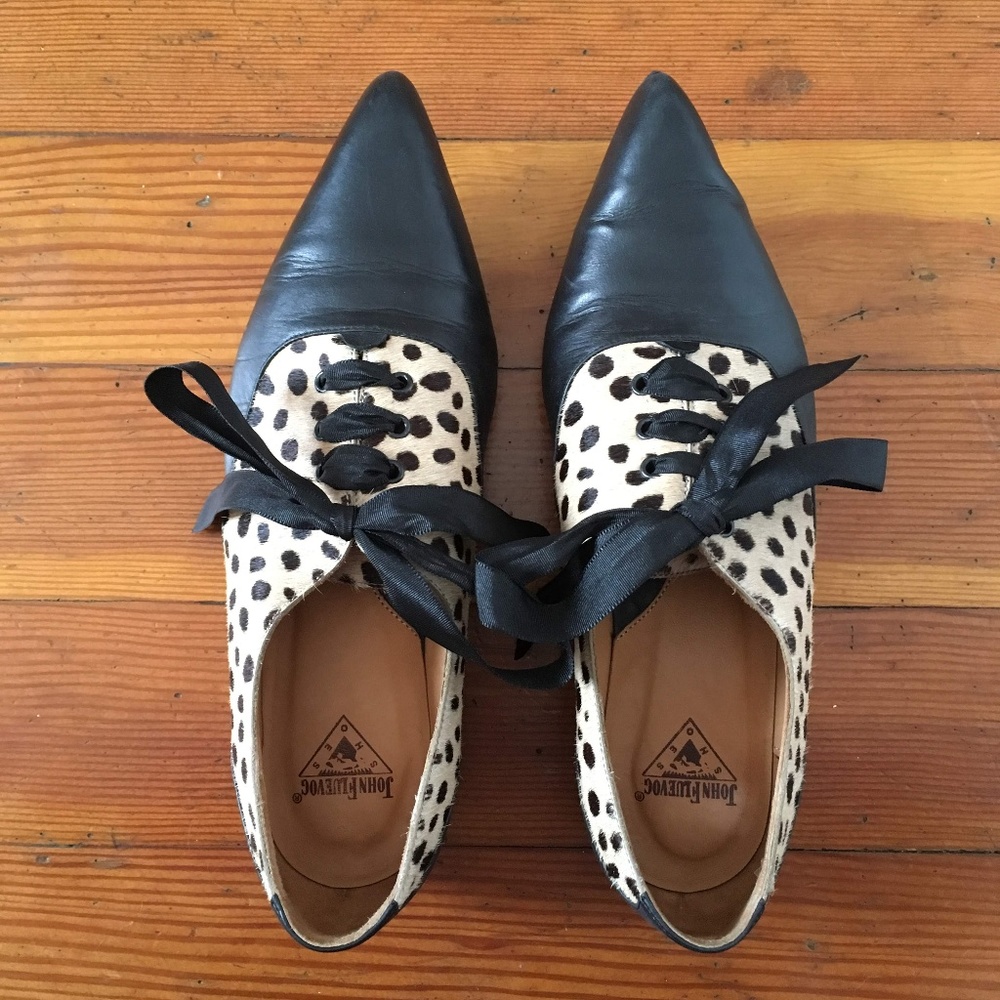 John Fluevog Spotted Leather Shoes